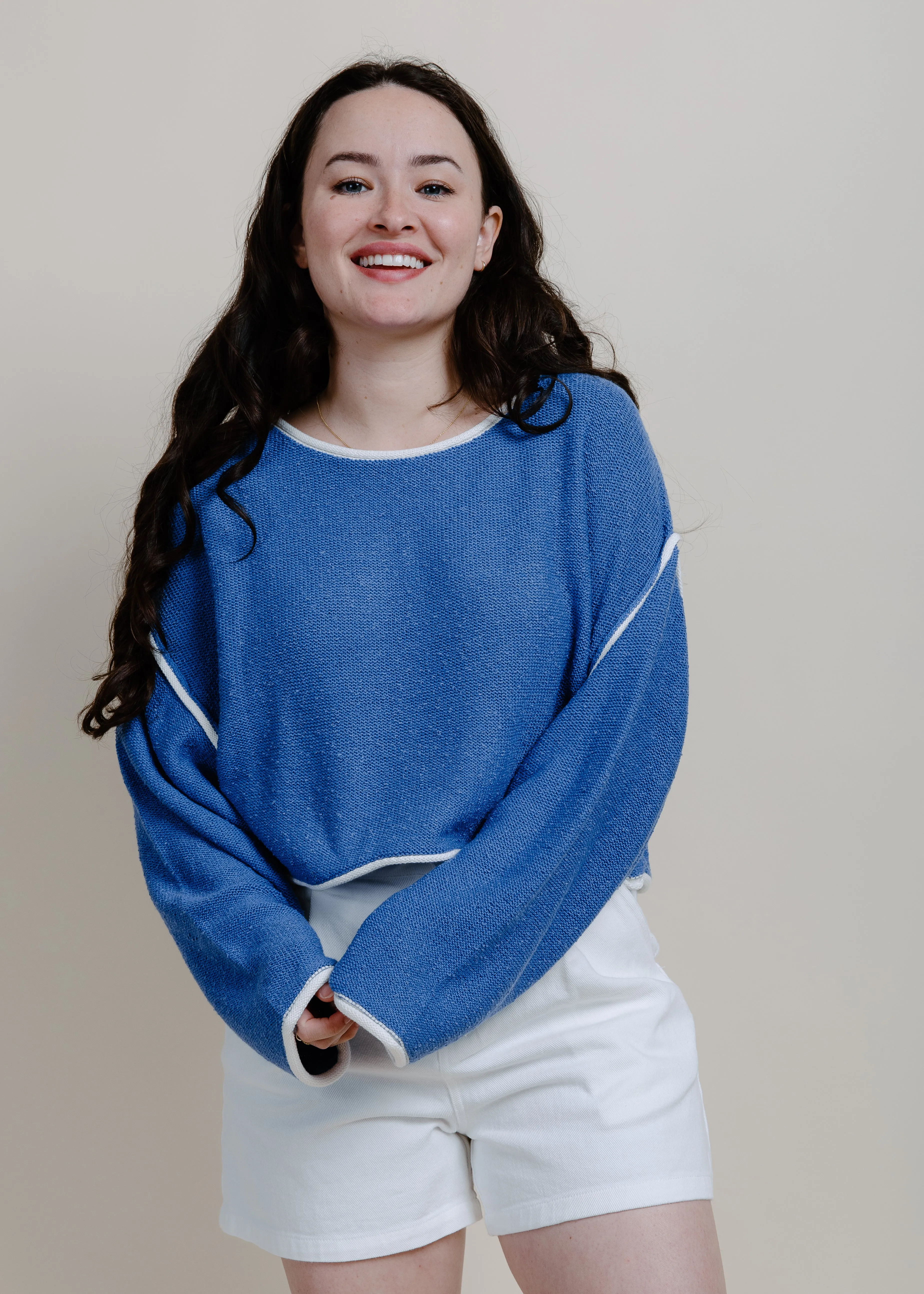Lora Knit Sweater - Retro Blue