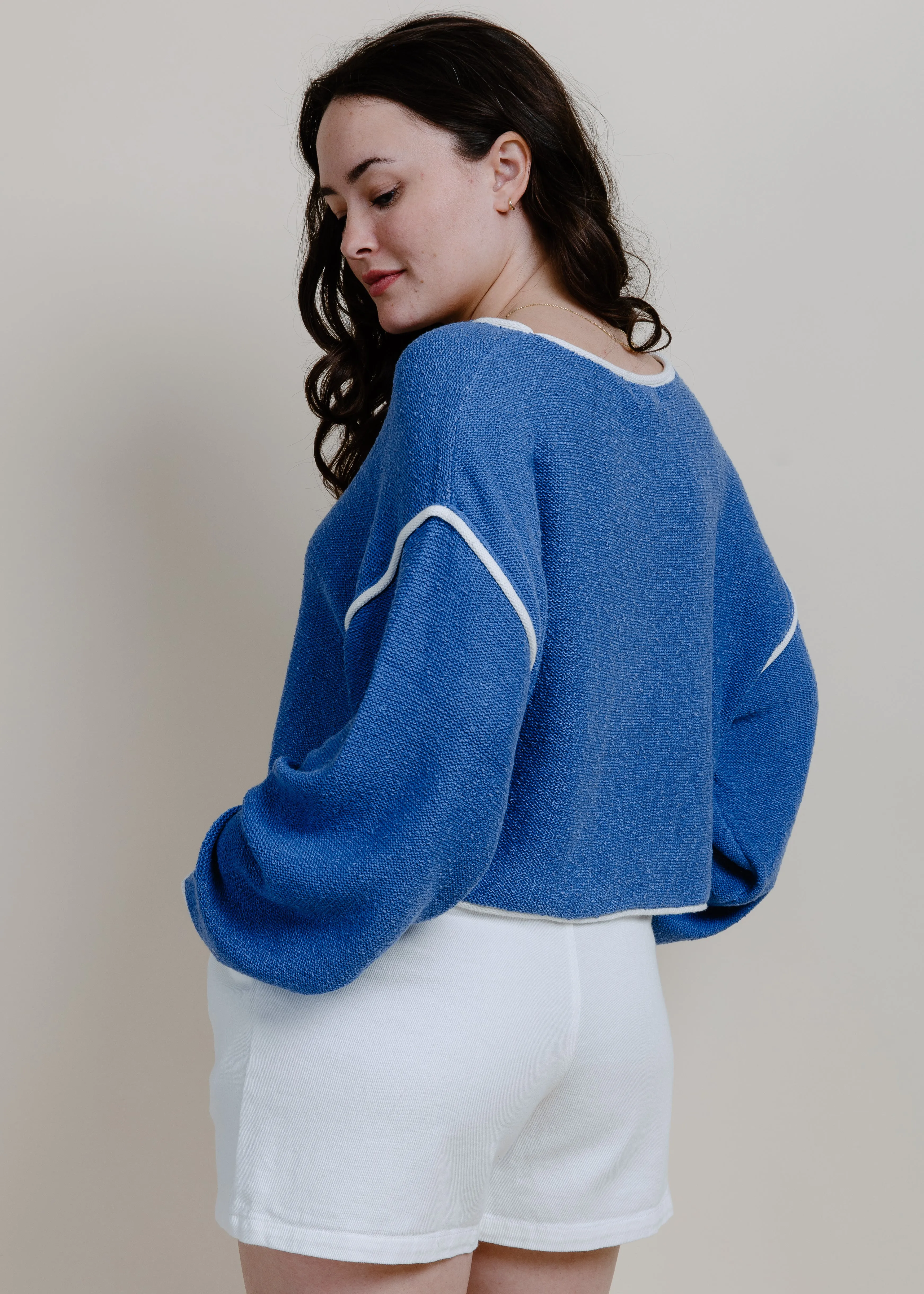 Lora Knit Sweater - Retro Blue