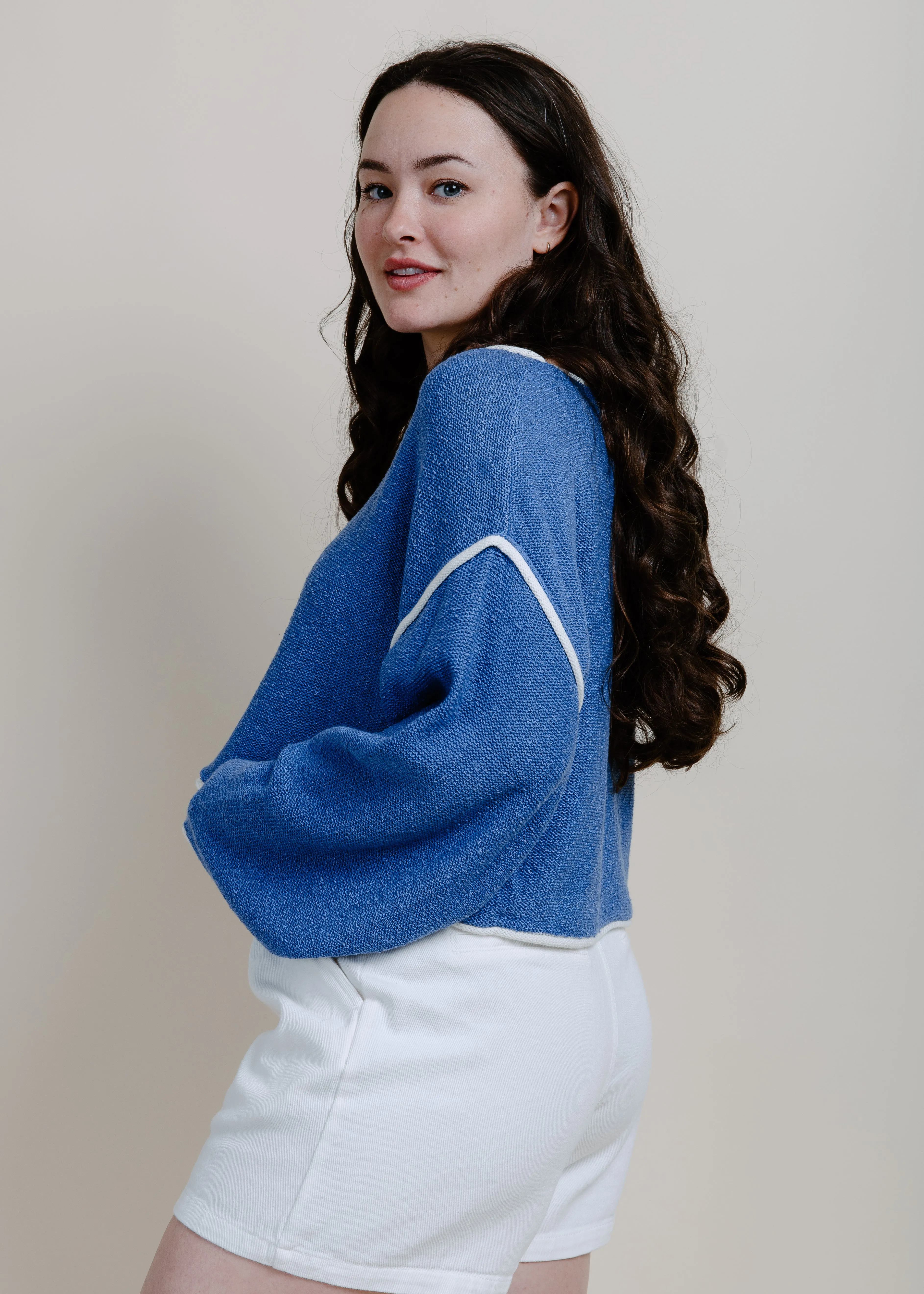 Lora Knit Sweater - Retro Blue