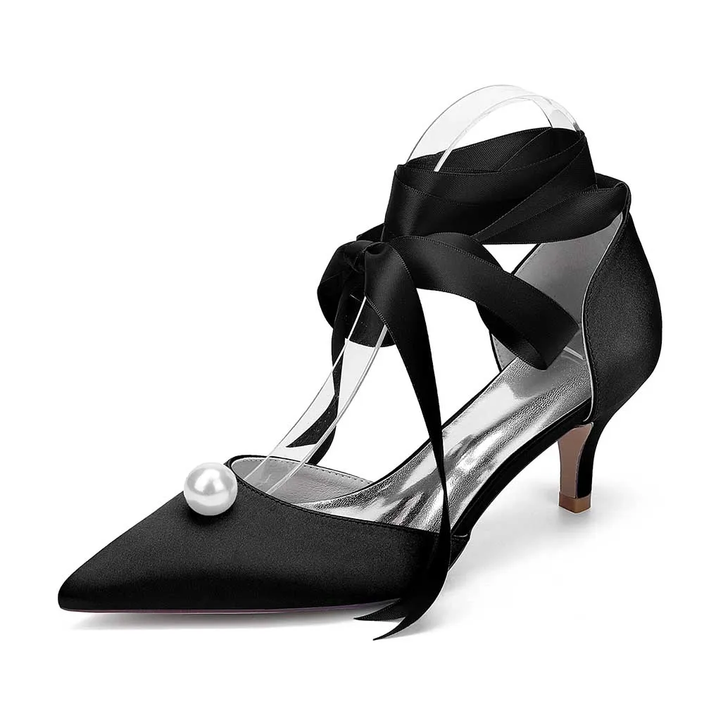 Low Heels Dress Hels Ankle Strap Bridal Shoes With Pearl Prom Heels