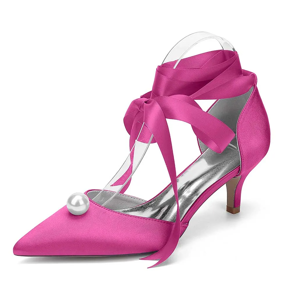 Low Heels Dress Hels Ankle Strap Bridal Shoes With Pearl Prom Heels