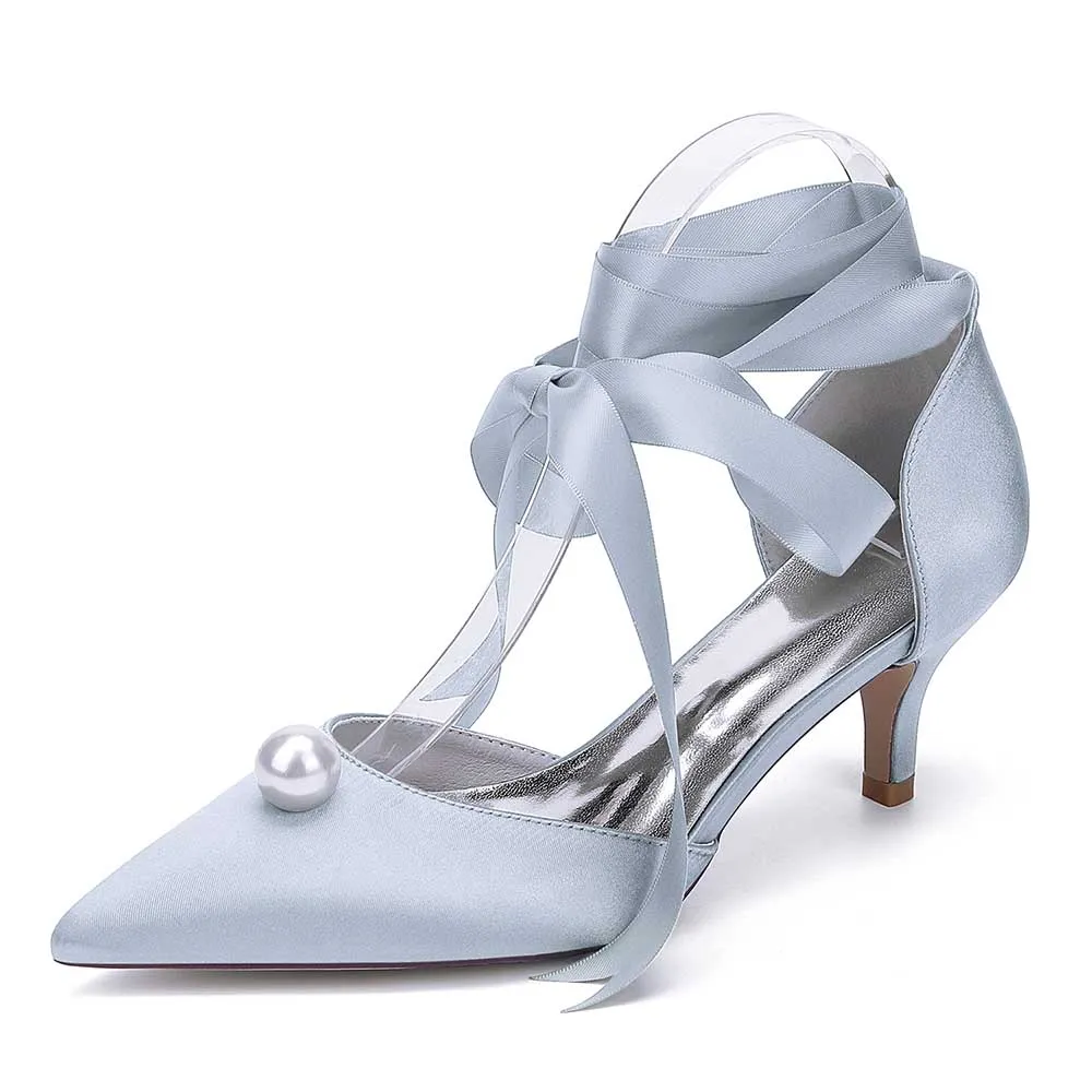 Low Heels Dress Hels Ankle Strap Bridal Shoes With Pearl Prom Heels
