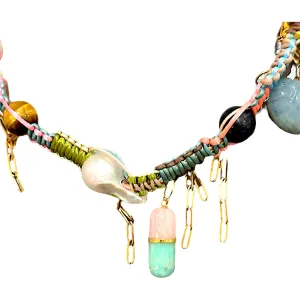 LUCKY PASTEL PILL POPPIN SCARAB CHARM ROCKSTAR CHOKER
