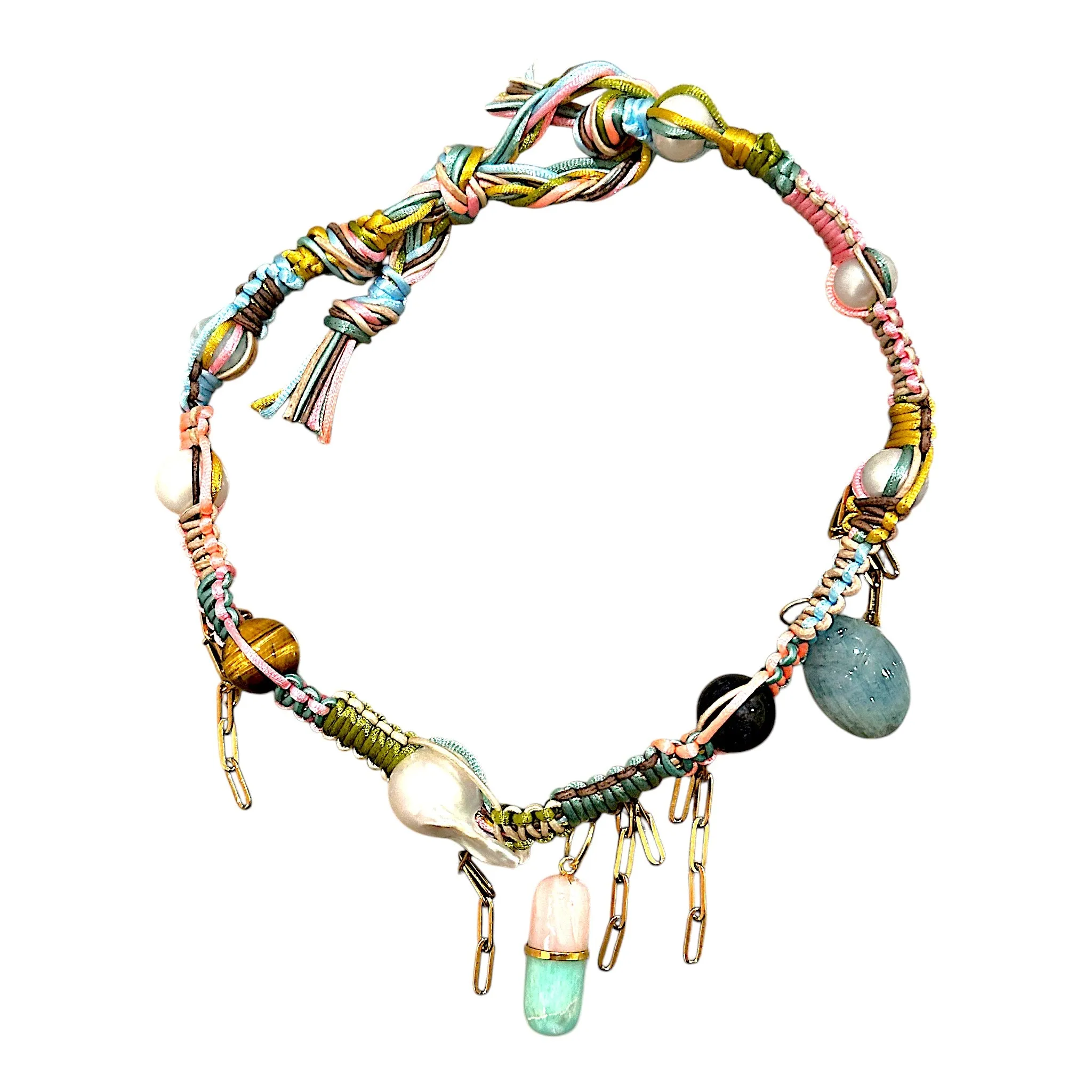 LUCKY PASTEL PILL POPPIN SCARAB CHARM ROCKSTAR CHOKER