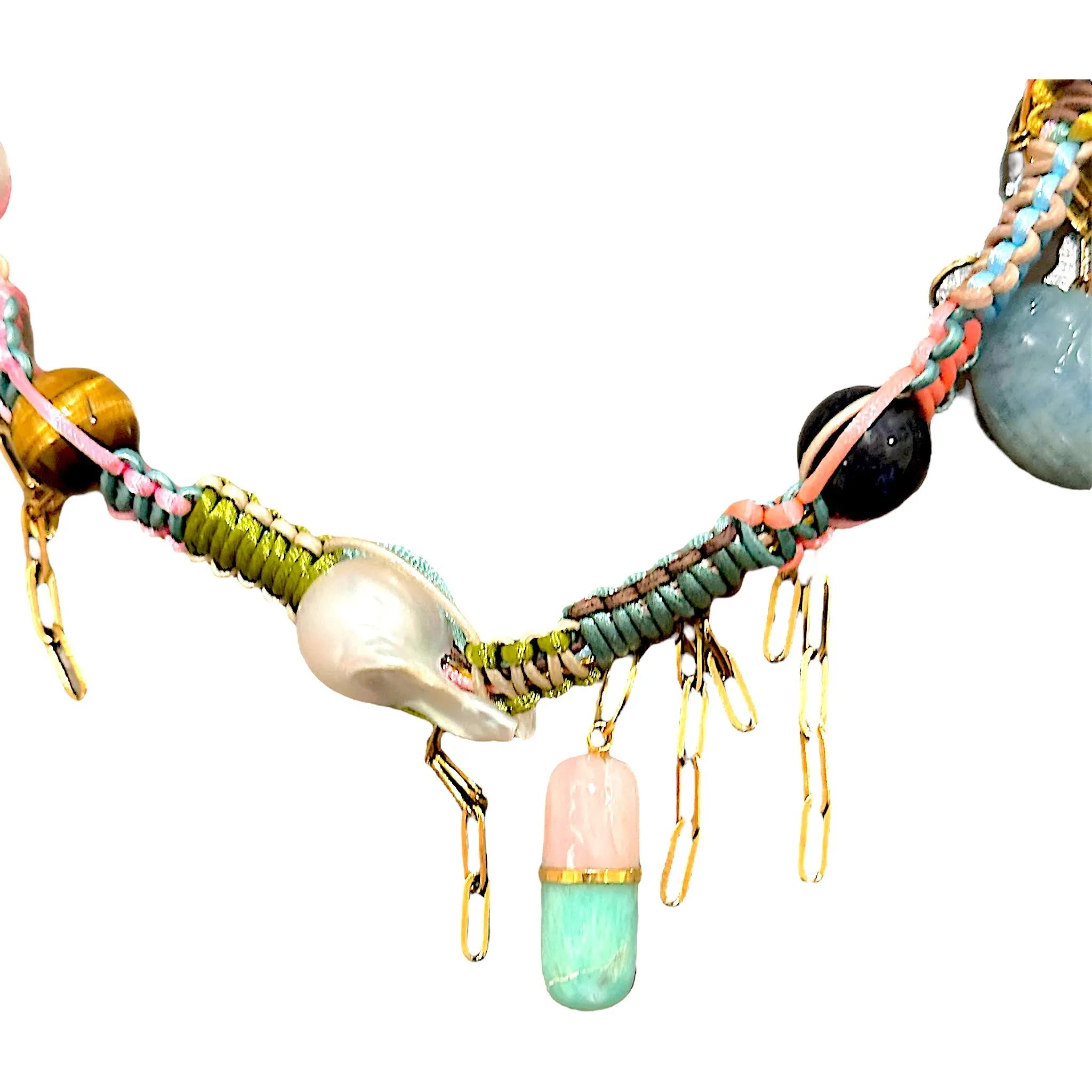 LUCKY PASTEL PILL POPPIN SCARAB CHARM ROCKSTAR CHOKER