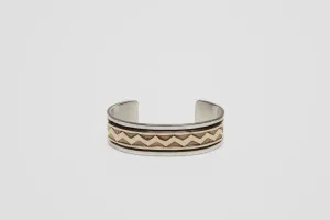 M. M. Rogers 14K Gold and Sterling Silver Mens Cuff