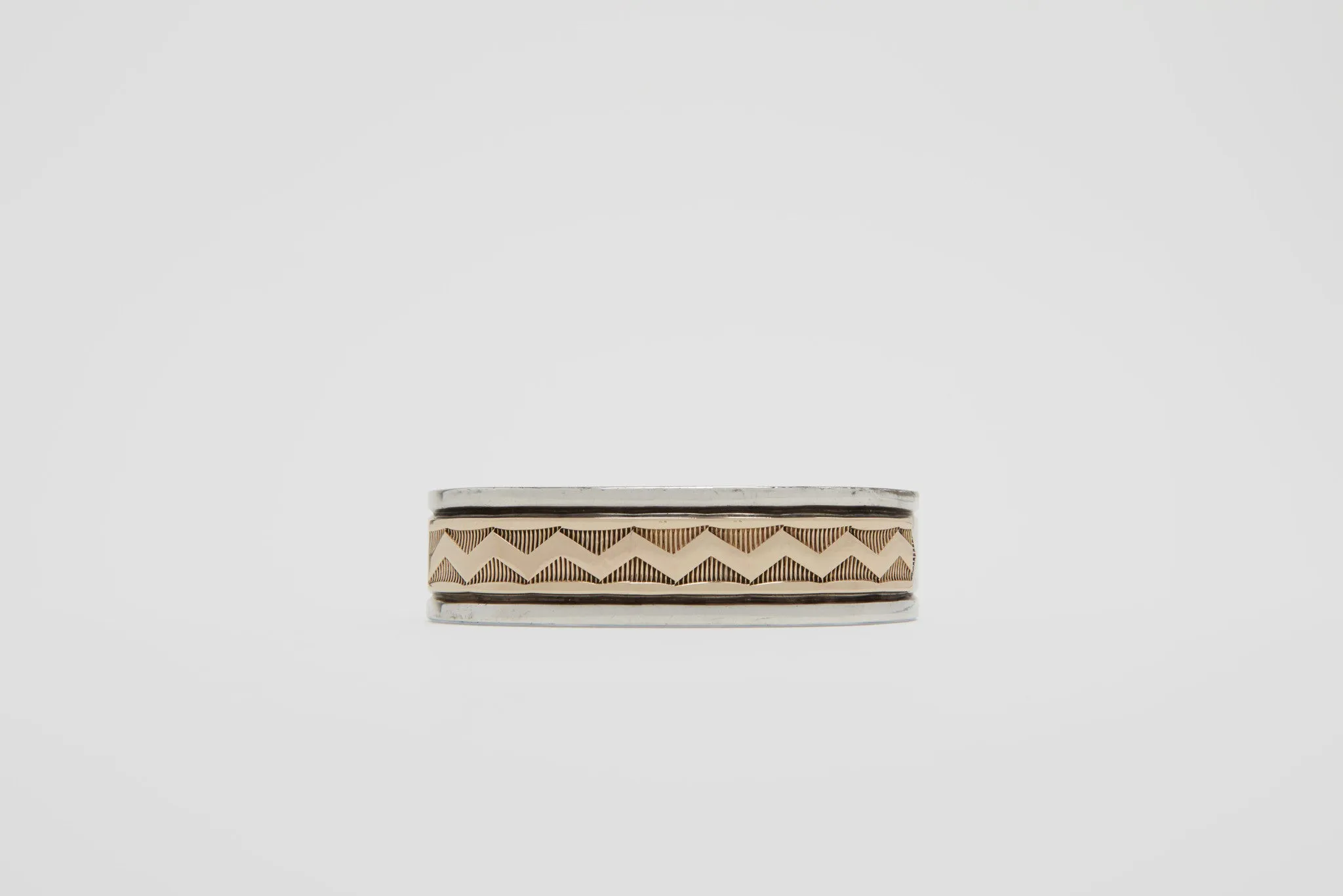 M. M. Rogers 14K Gold and Sterling Silver Mens Cuff