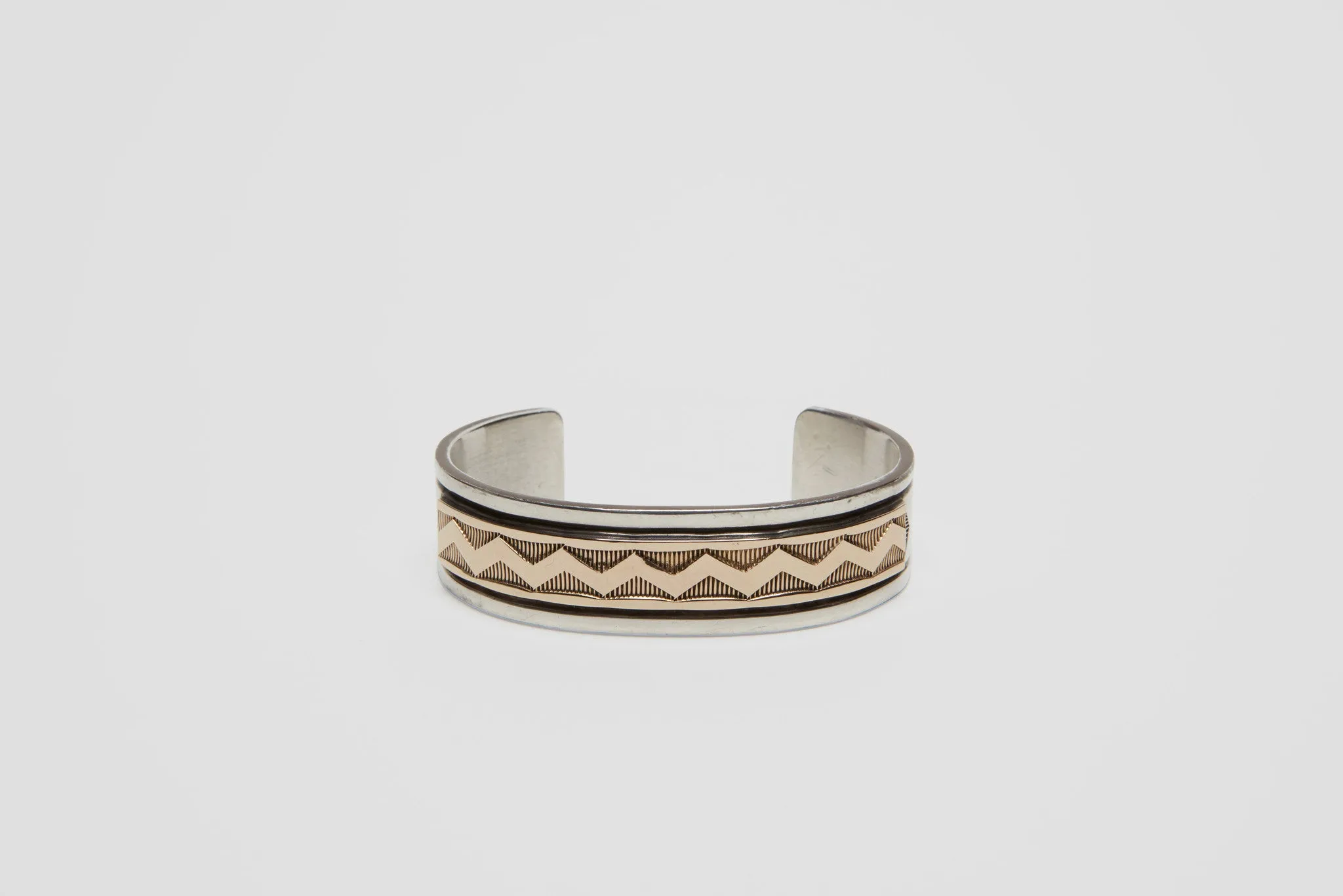 M. M. Rogers 14K Gold and Sterling Silver Mens Cuff