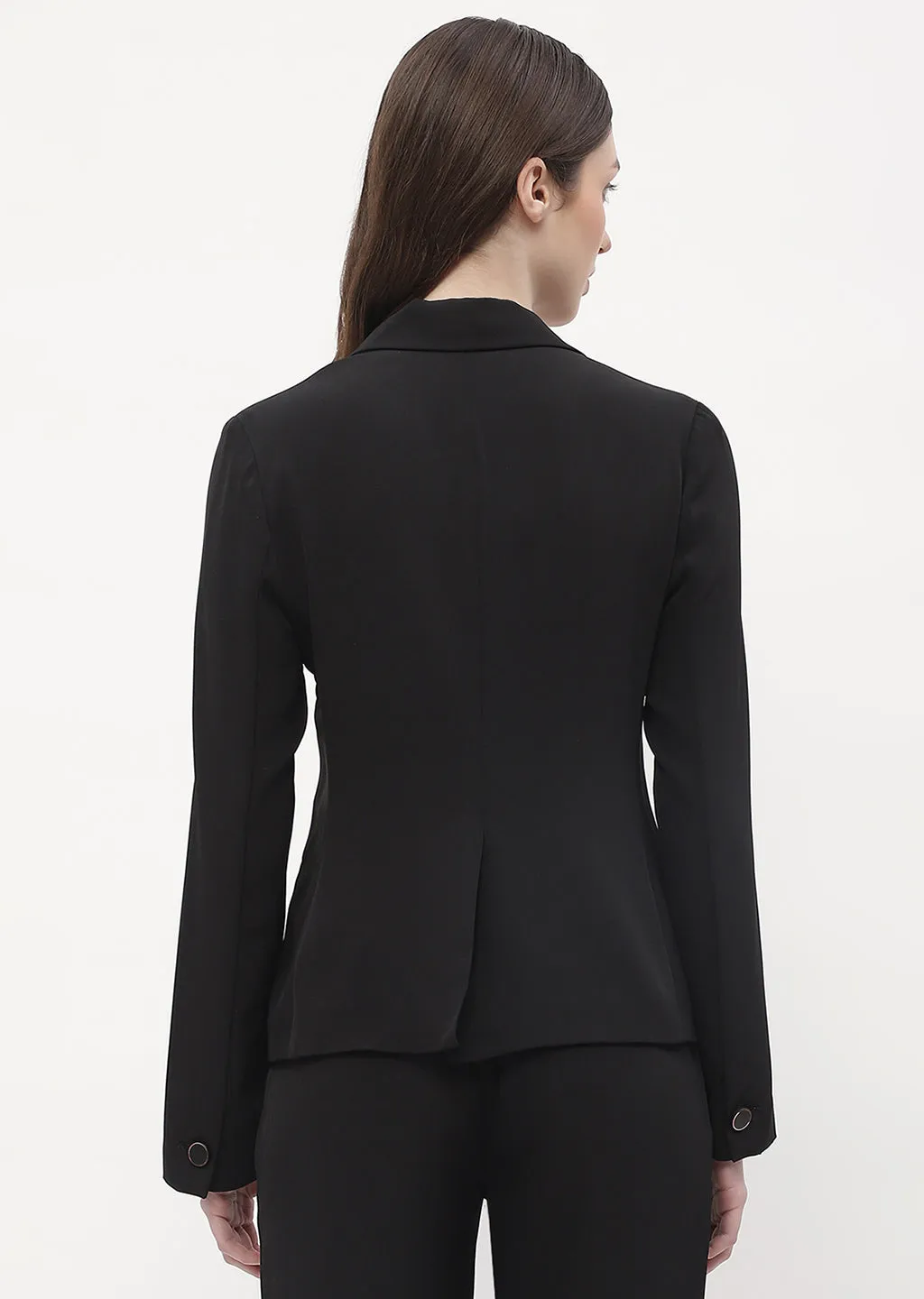 Madame Lapel Collar Black Bell Sleeve Blazer