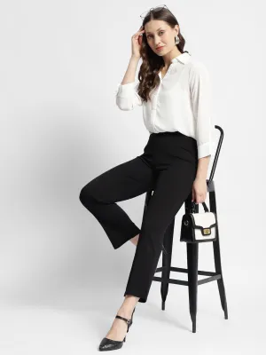 Madame Solid White Formal Shirt
