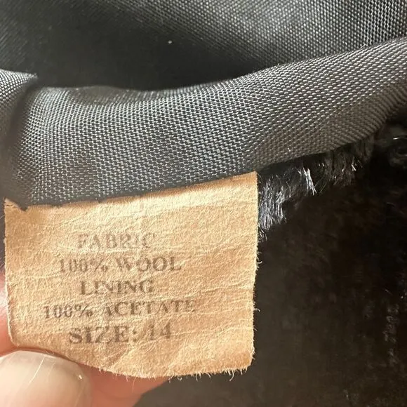 Madeline by Alorna Vintage Black Pure Wool Overcoat - Women 14 - Formal Classic