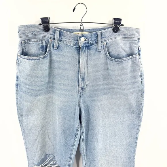 Madewell Womens Baggy Flare Jeans Size 32 Blue High Rise Retro Distressed