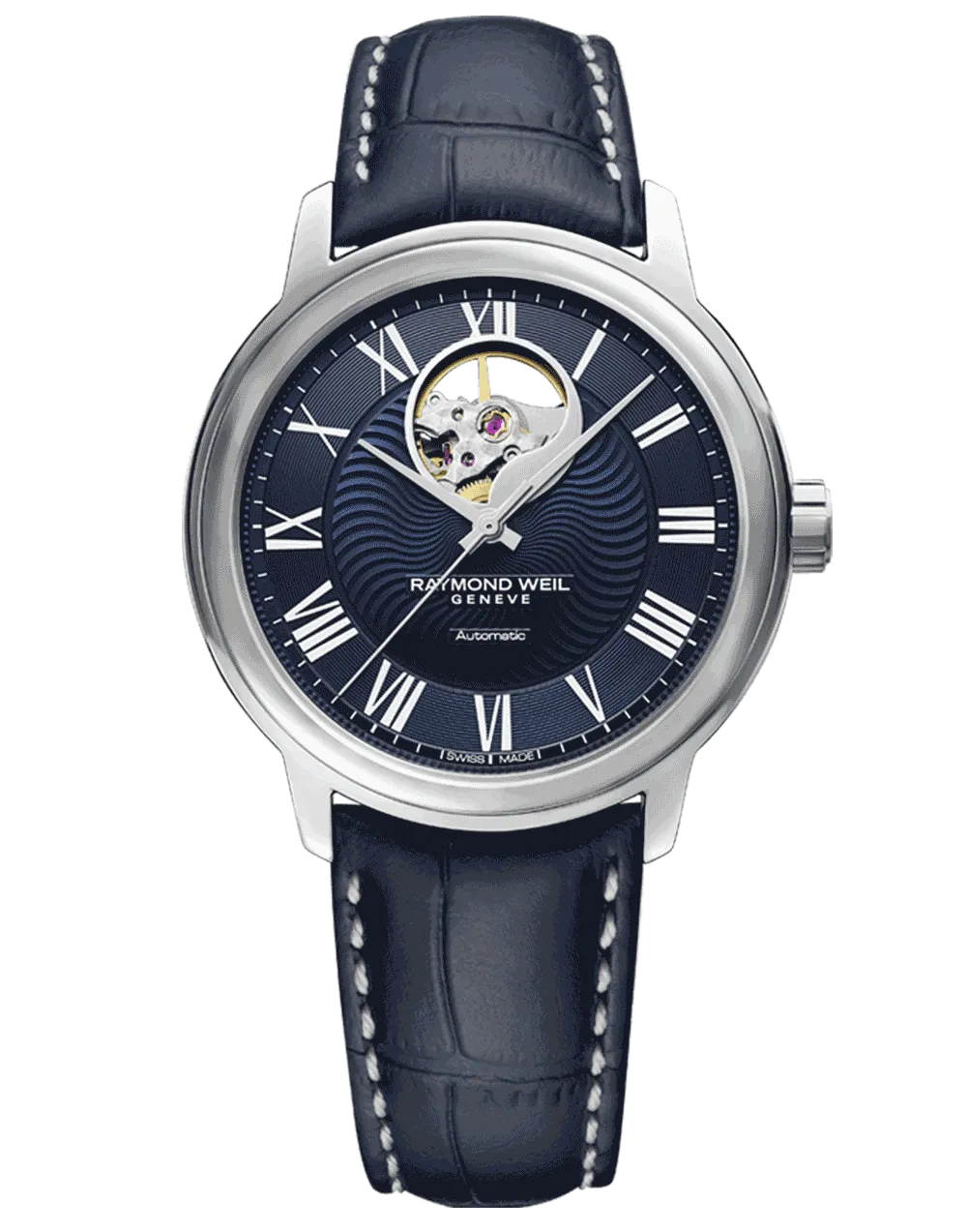 Maestro Blues Visible Balance Wheel Automatic Leather Watch, 40mm 2227-STC-00508