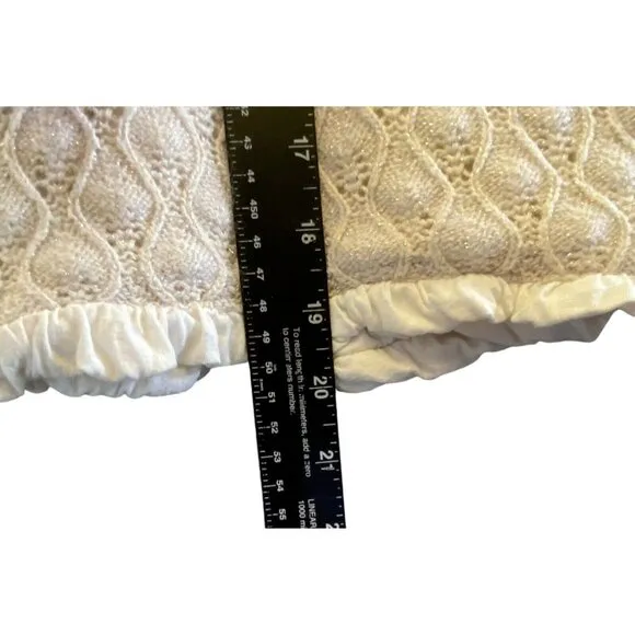 MANOUSH Women Sweater Size M Ivory Cardigan Single Snap Metallic Event Elegant