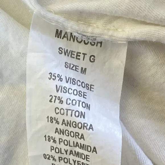 MANOUSH Women Sweater Size M Ivory Cardigan Single Snap Metallic Event Elegant