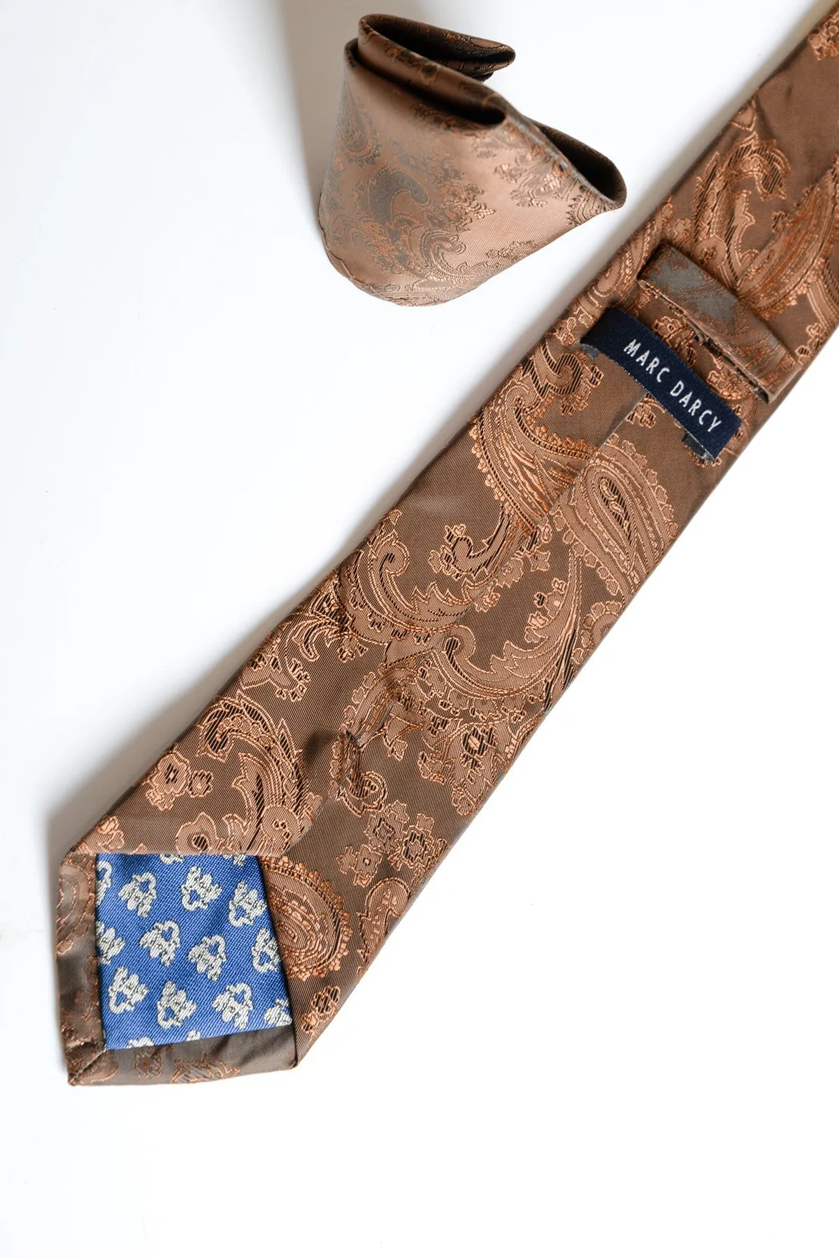 Marc Darcy Paisley Tie Set Orange