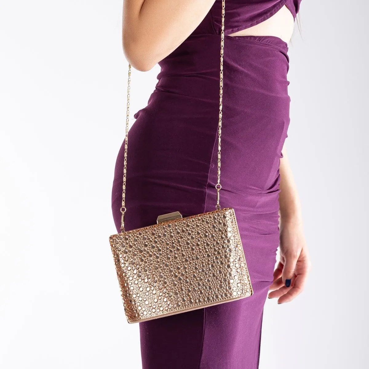Marla Vegan Sequin Evening Clutch | Rose Gold
