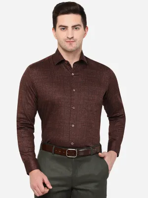 Maroon Printed Slim Fit Formal Shirt | Greenfibre