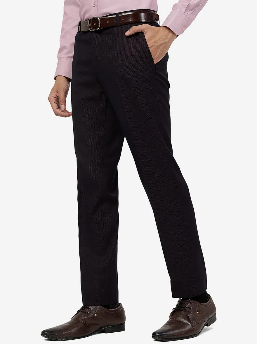 Maroon Solid SLIM FIT Formal Trouser | JB Studio