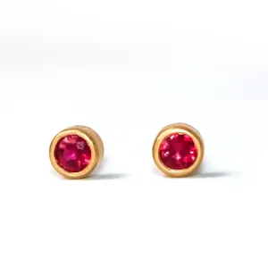 Meadow Ruby Studs in 20K Peach Gold