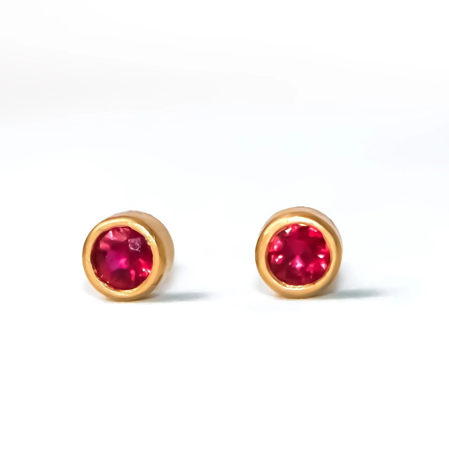 Meadow Ruby Studs in 20K Peach Gold