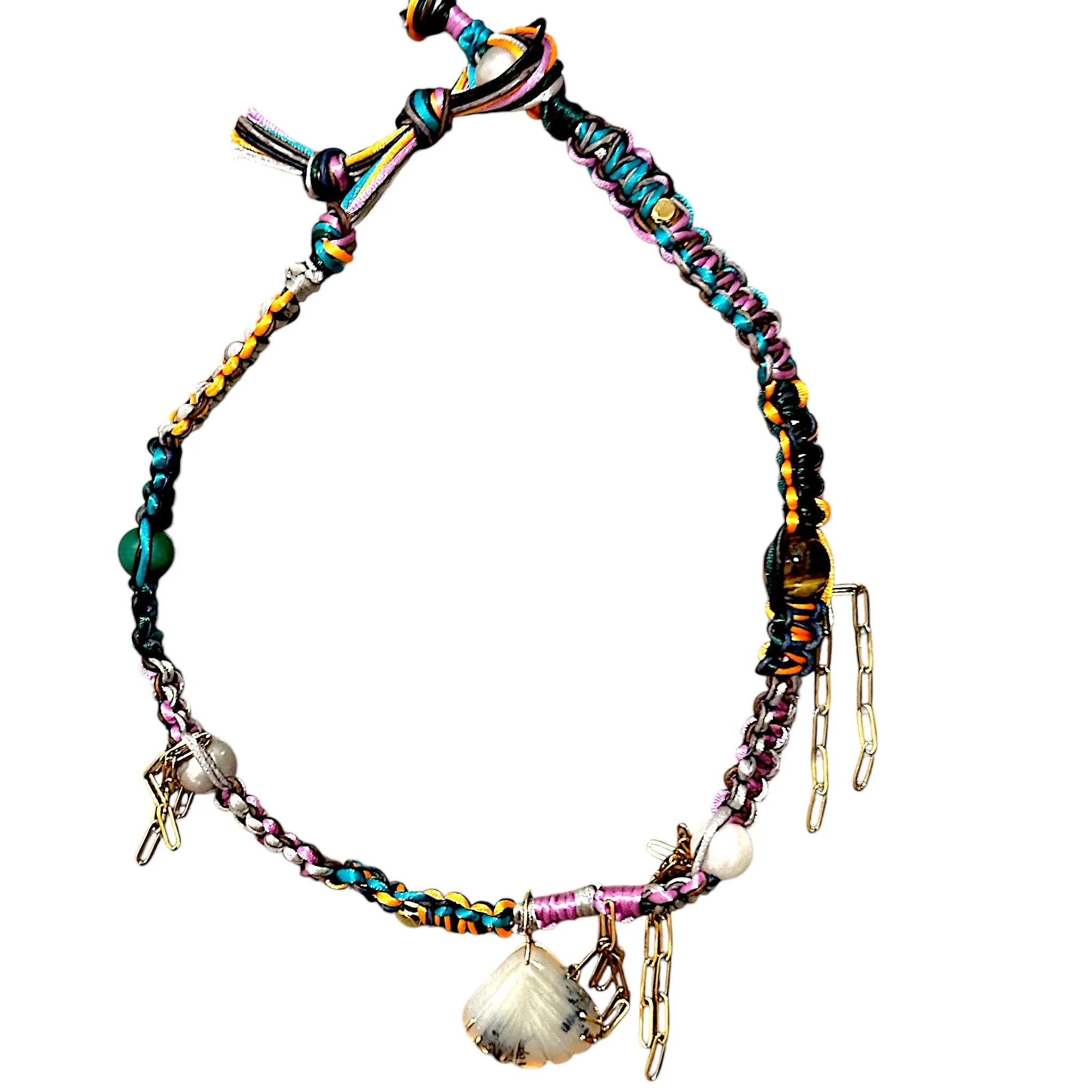 MEDITERRANEAN DENDRITIC OPAL SEASHELL ROCKER CHOKER