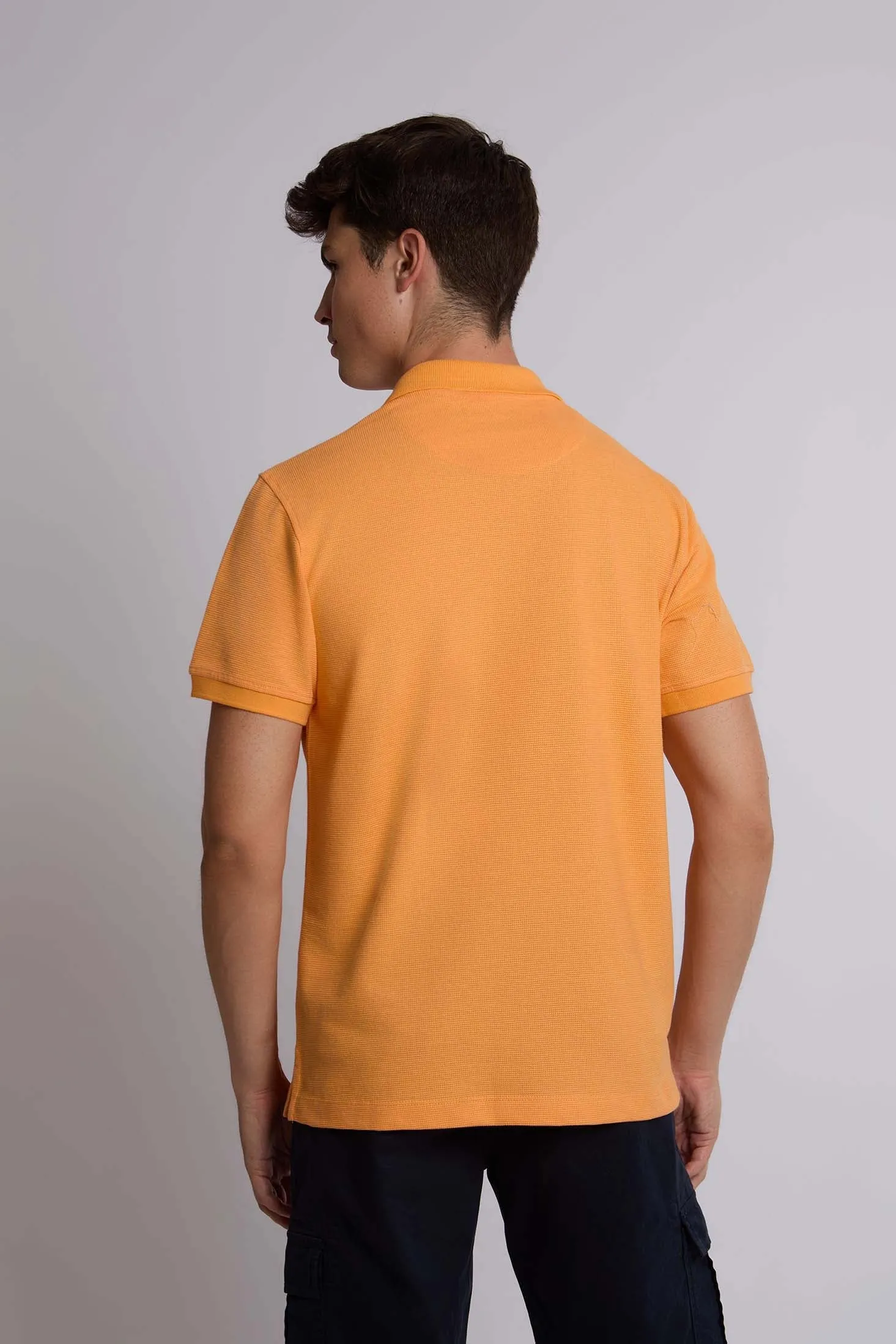 Men Polo Casual  With Rubber Print Orange