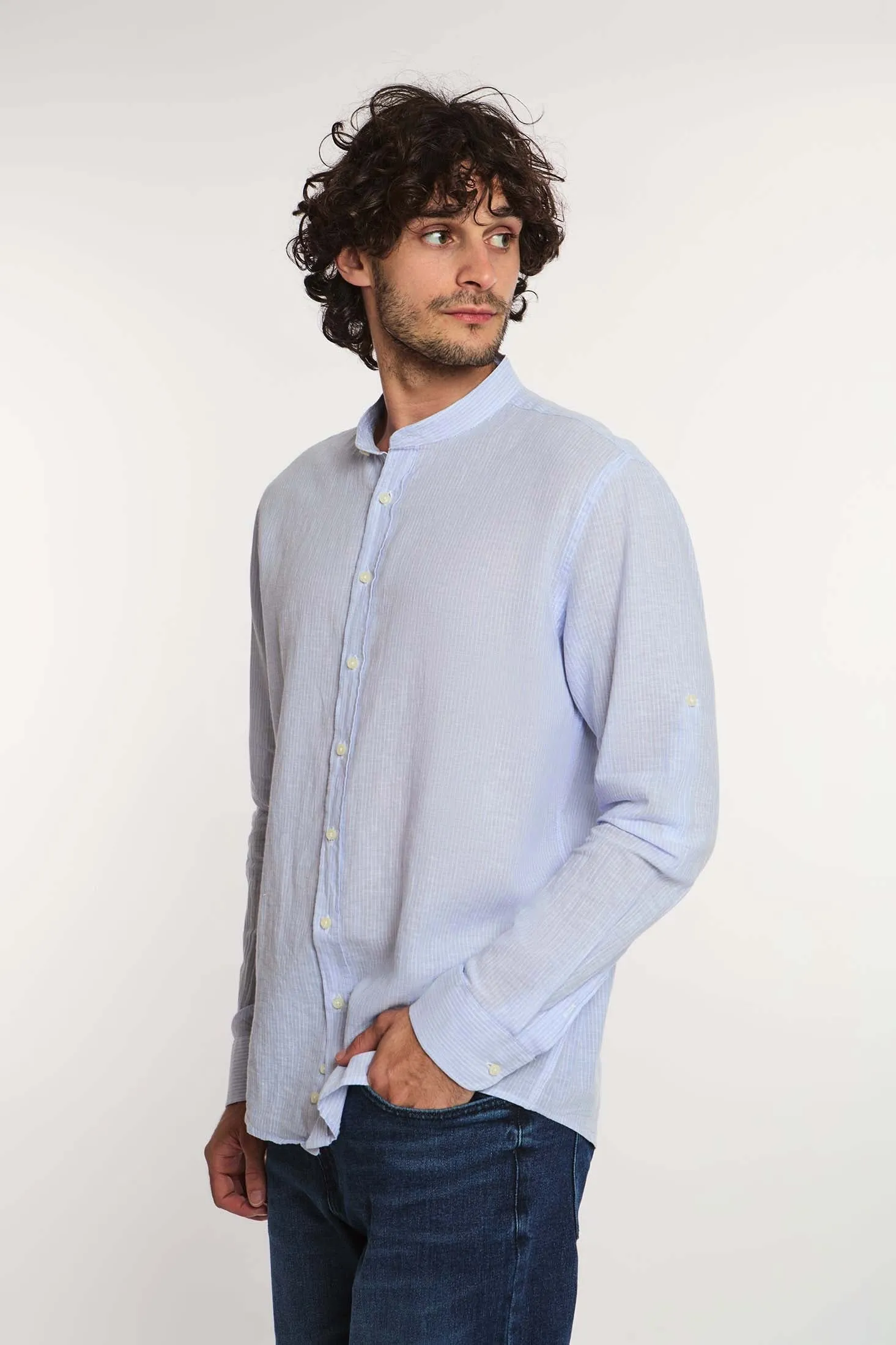 Men Shirt Casual Regular Fit Blue