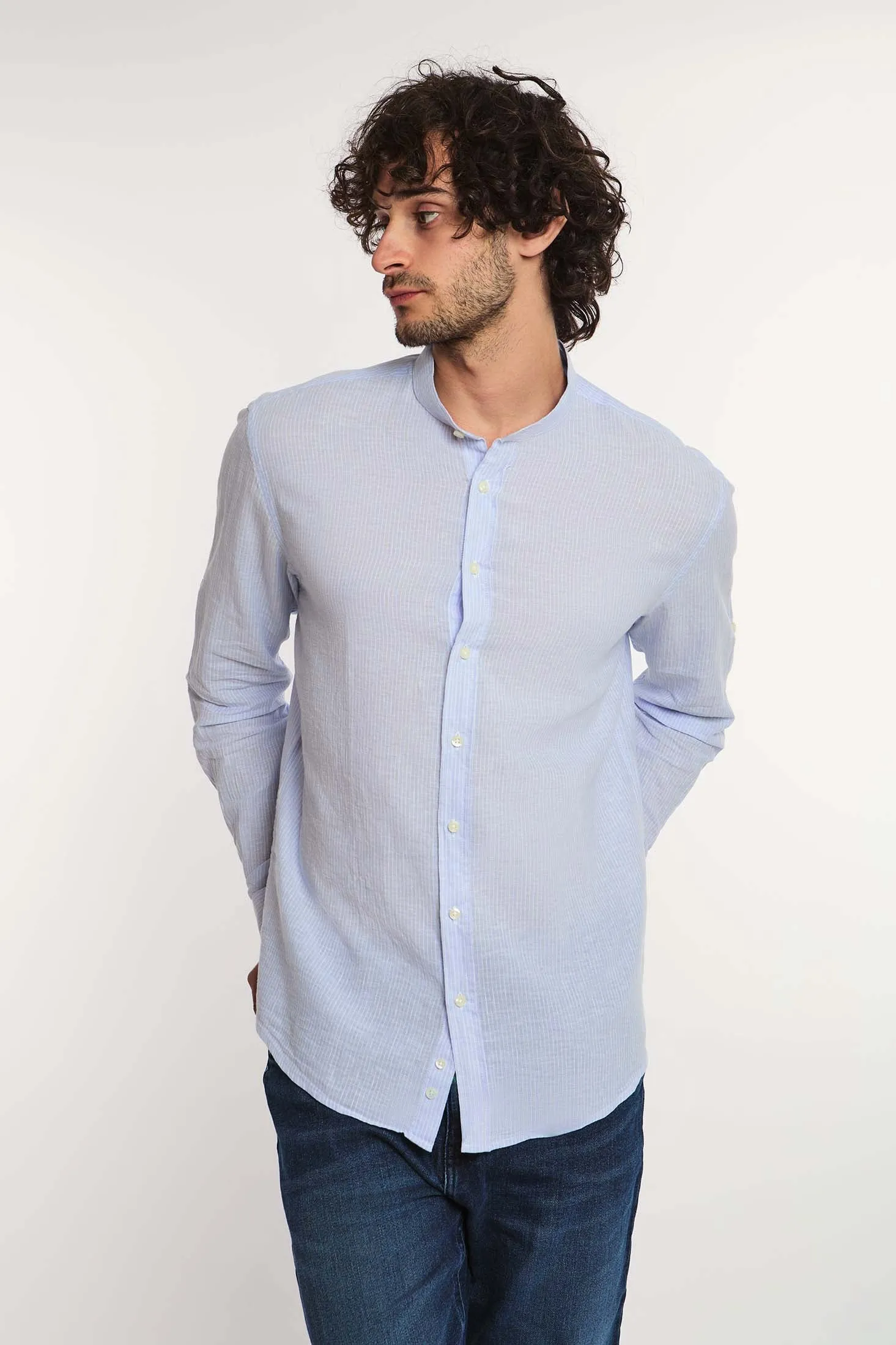 Men Shirt Casual Regular Fit Blue