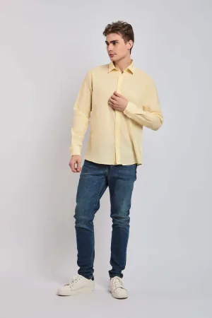 Men Shirt Regular Fit Oxford Cotton orange