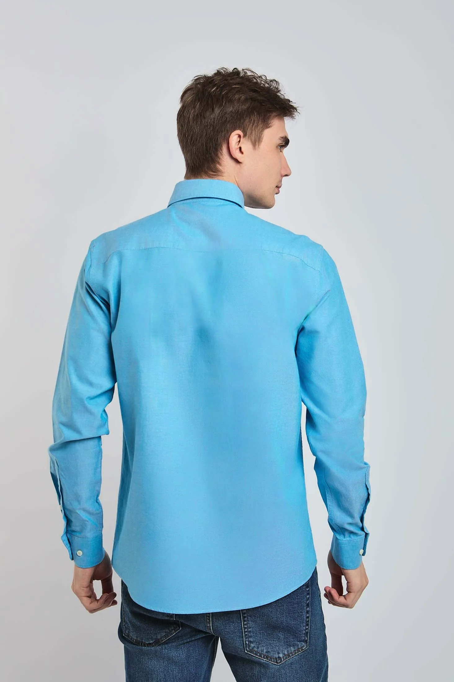 Men Shirt Regular Fit Oxford Cotton Pink