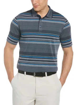 Mens Allover Stripe Oxford Polo