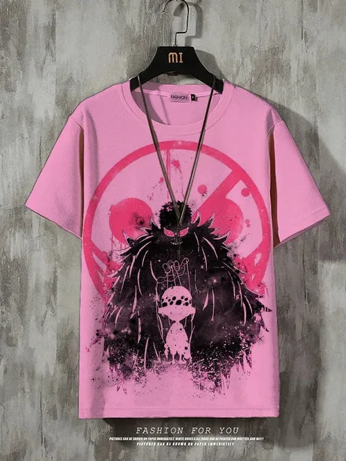 Men's Anime Casual Crew Neck T-Shirt