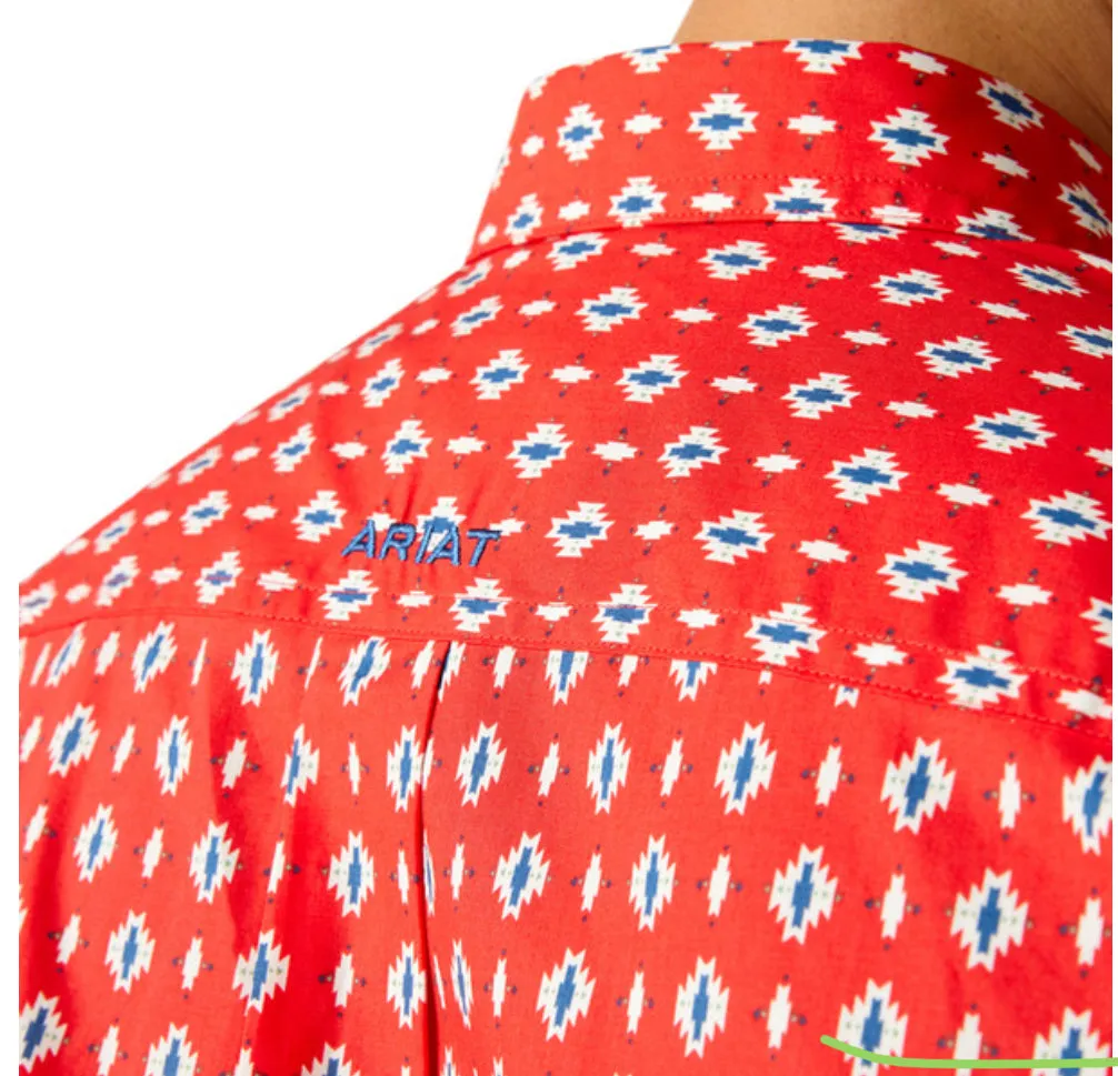 Men’s Ariat Beacon Red Decker Short Sleeve Shirt