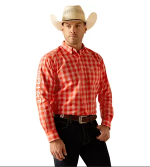 Men’s Ariat Orange Pro Team Lewis Classic Fit Shirt