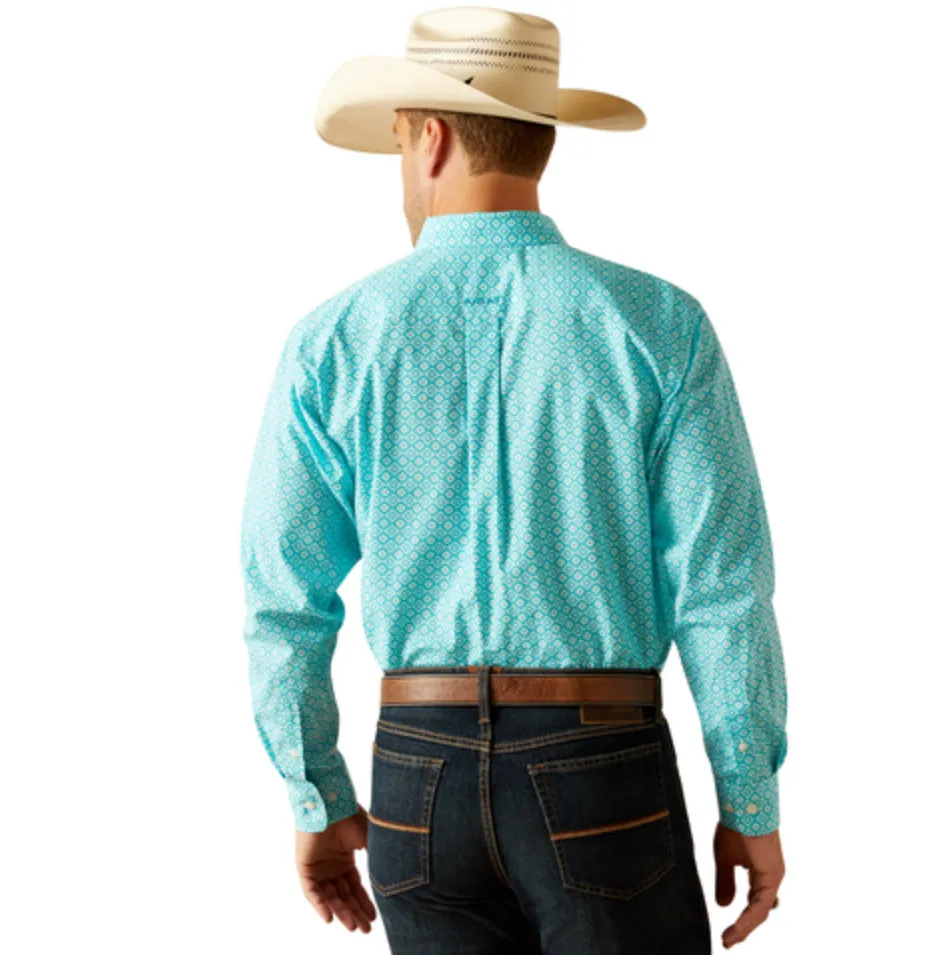Men’s Ariat Peacock Blue Stanley Classic Fit Shirt