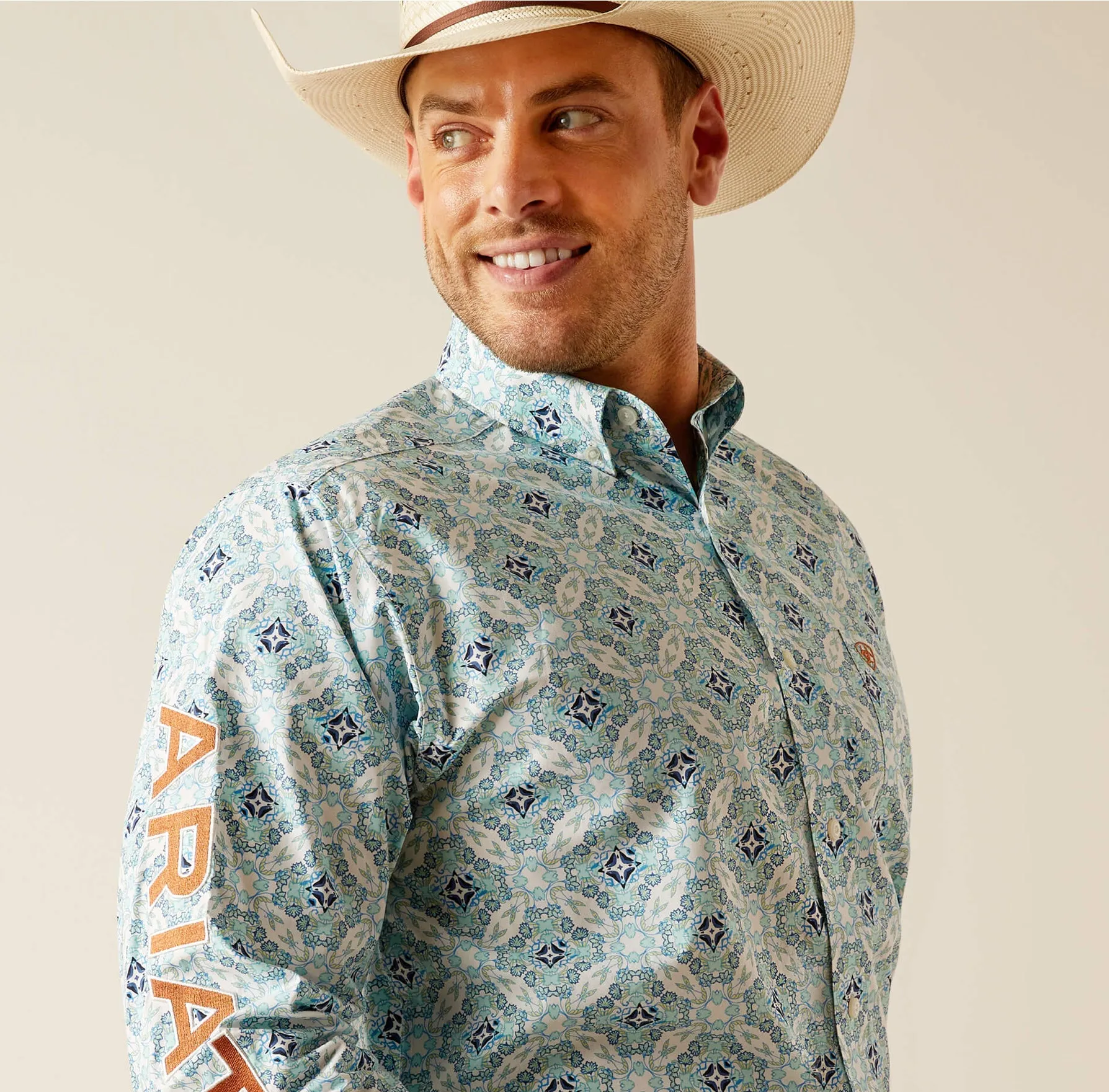 Men’s Ariat Team Emmett White Classic Fit Shirt