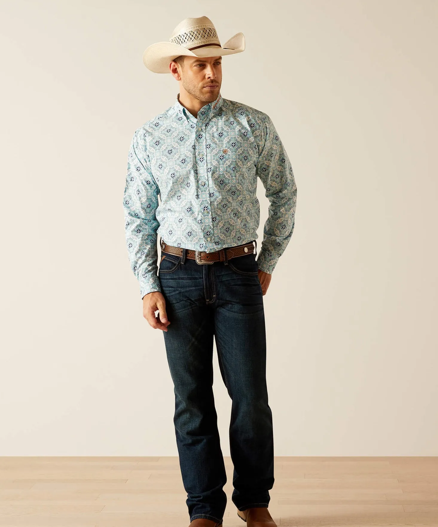 Men’s Ariat Team Emmett White Classic Fit Shirt