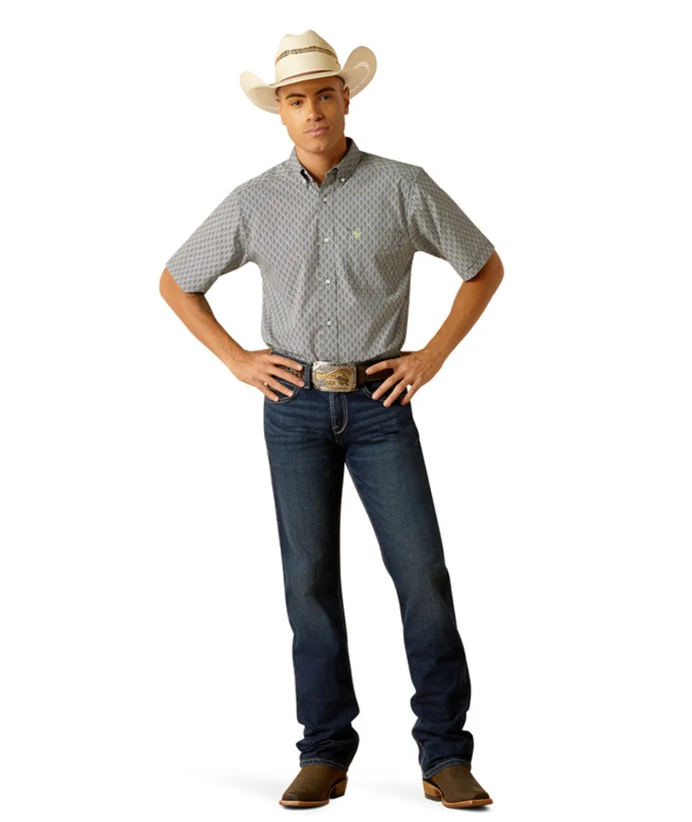 Men’s Ariat Trace Dress Blue Fitted Shirt
