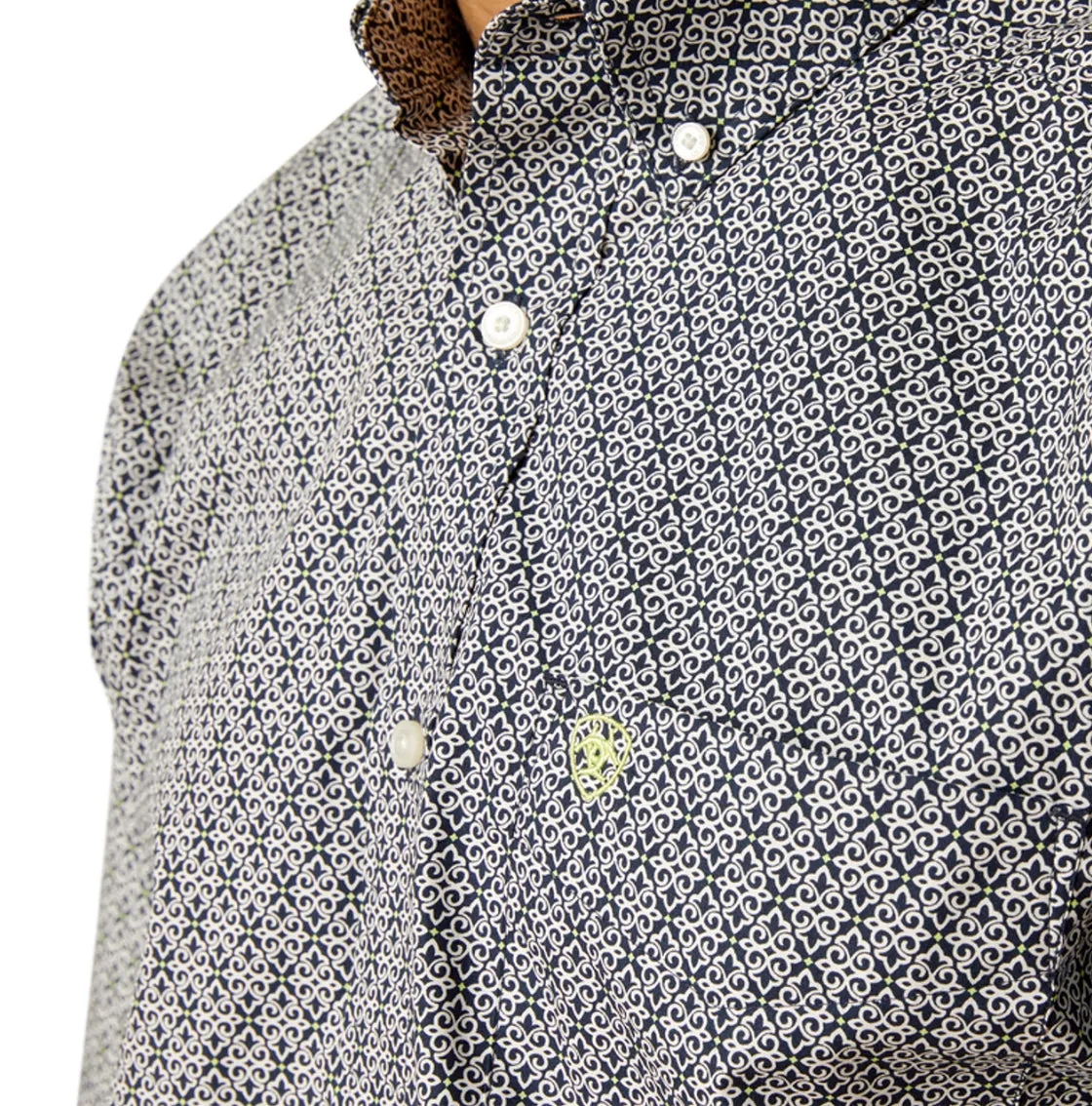 Men’s Ariat Trace Dress Blue Fitted Shirt