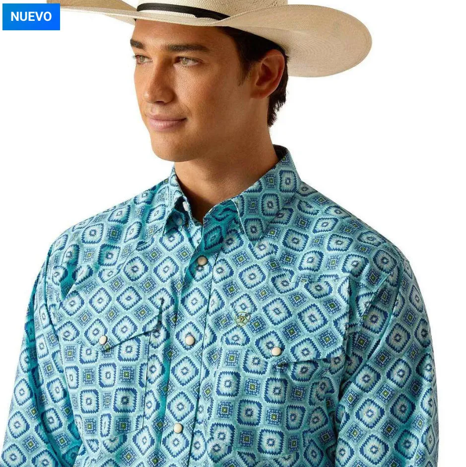 Men’s Ariat Turquoise Pearson Classic Fit Shirt