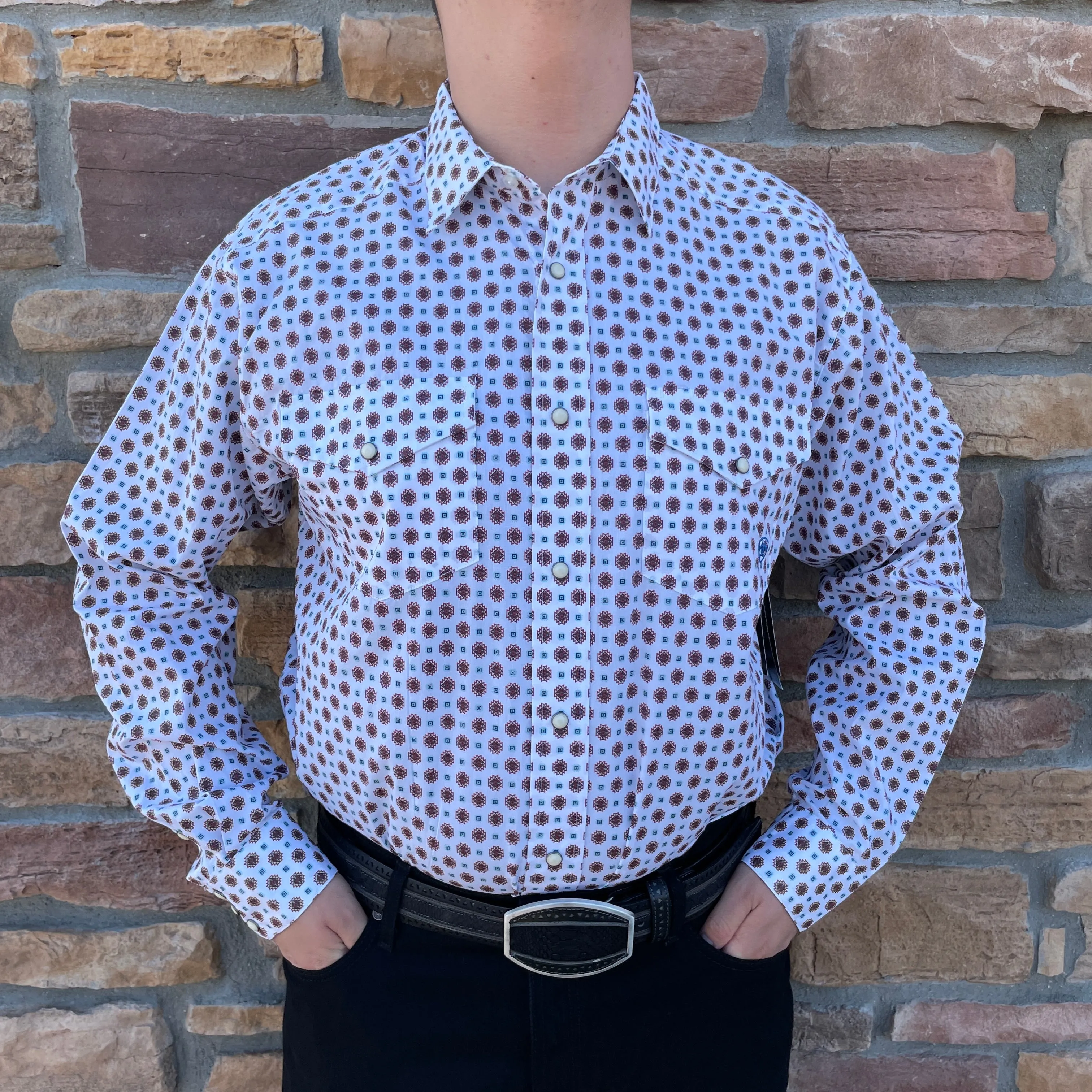 Men’s Ariat White Sheldon Classic Fit Shirt
