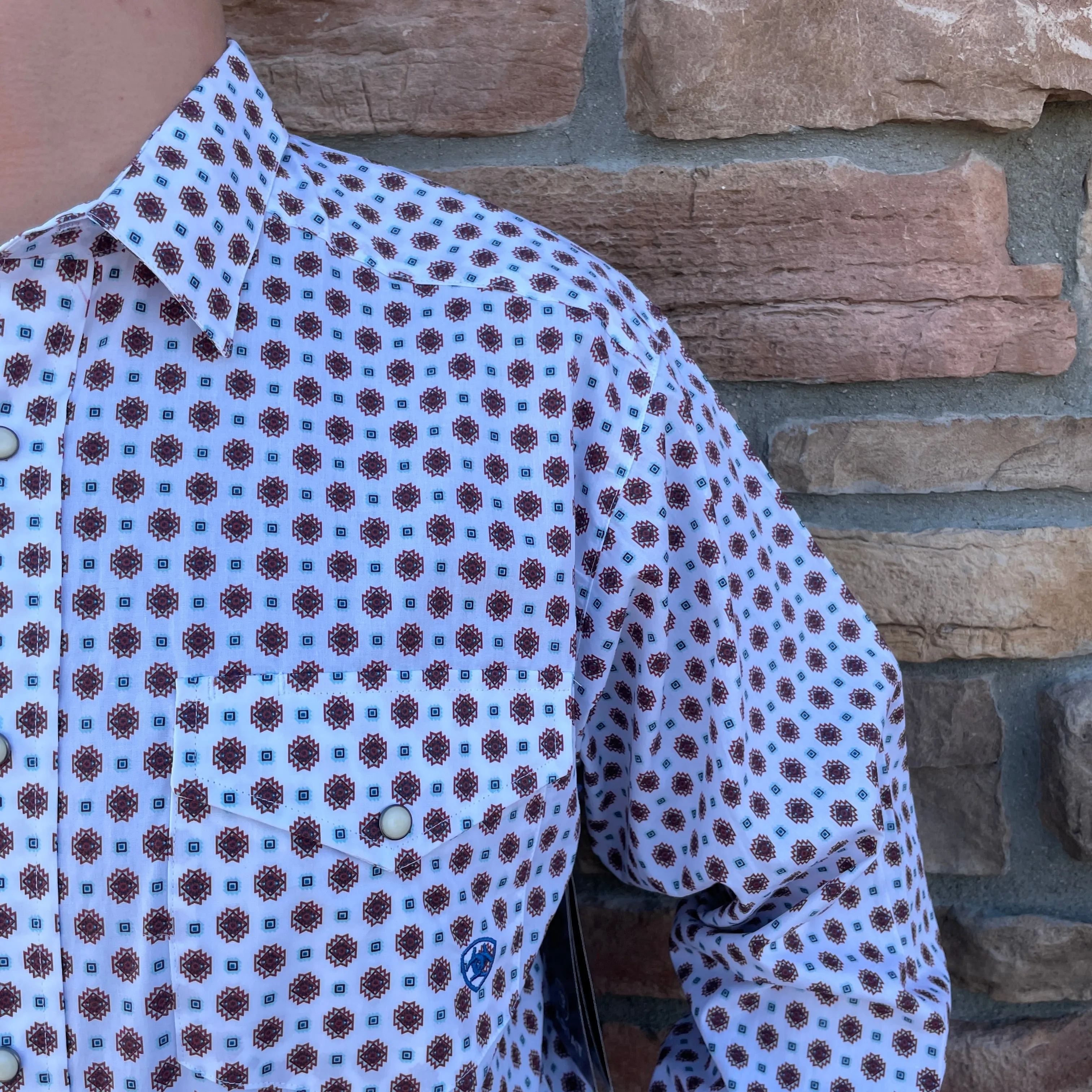 Men’s Ariat White Sheldon Classic Fit Shirt