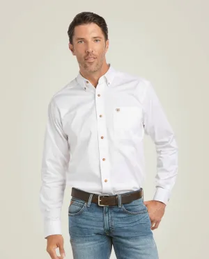 Men’s Ariat White Solid Twill Fitted Shirt