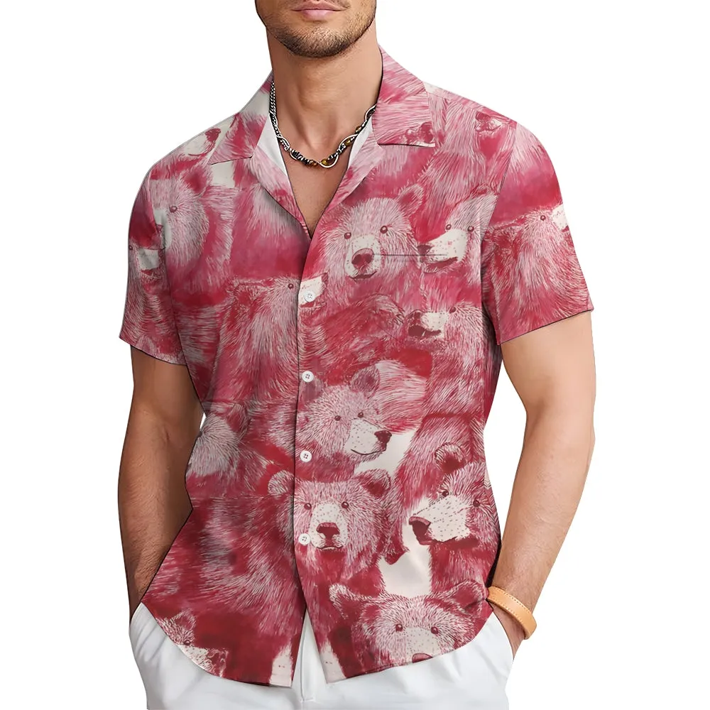 Men's Bears Casual Short Sleeve Shirt 2403000003