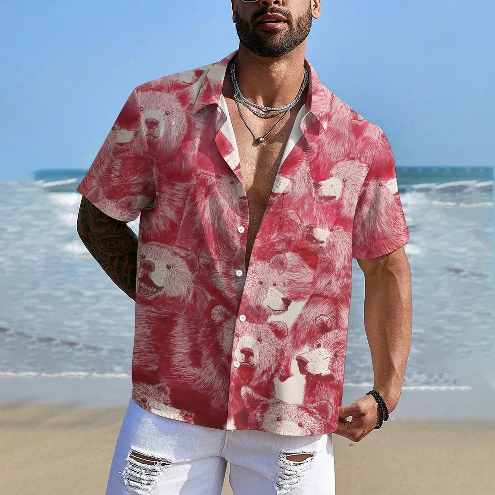 Men's Bears Casual Short Sleeve Shirt 2403000003