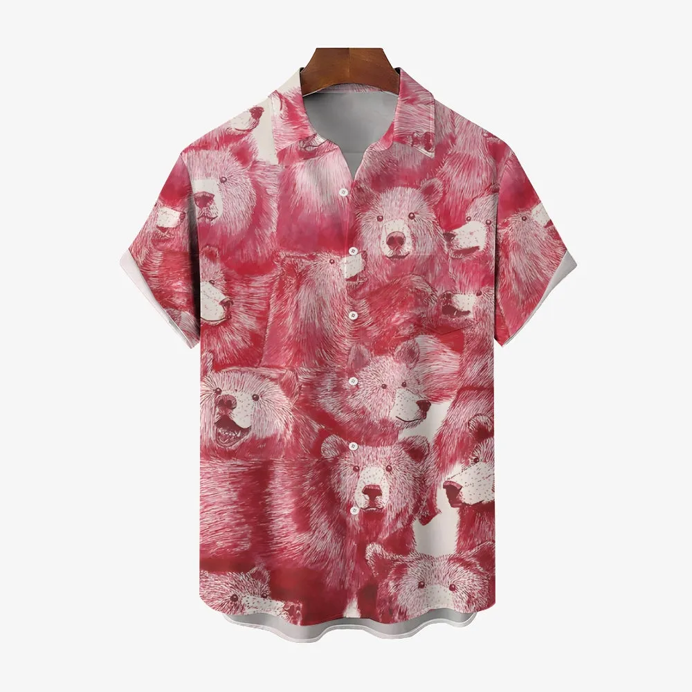 Men's Bears Casual Short Sleeve Shirt 2403000003