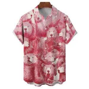 Men's Bears Casual Short Sleeve Shirt 2403000003