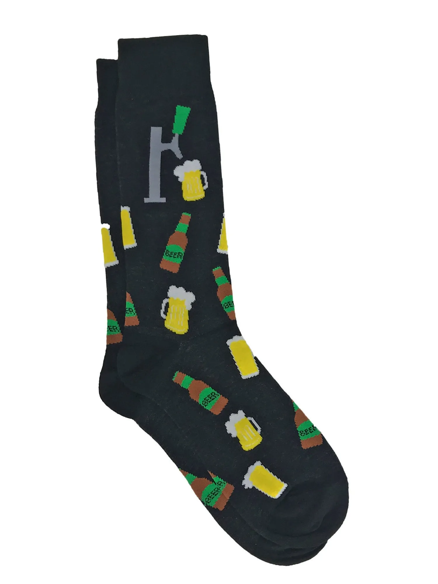 Men's Best Dad Ever Socks Grey and Beer Tap Bottles Mugs Beverage Socks Black
