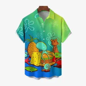 Men's Cartoon Casual Short Sleeve Shirt 2403000383